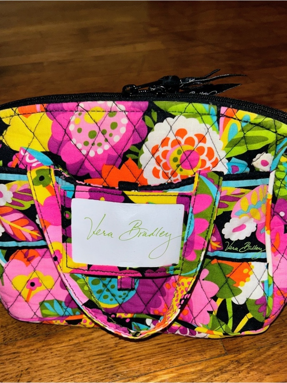Vera Bradley Bright Floral Quilted cosmetic bag- Pink Multi